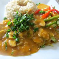 Ají de champiñones (Mushroom in a delicious veggie cream) Peruvian classic at Yami in Lima