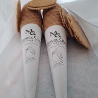 Biscuits and cones at Marrons Glaces in Catanzaro
