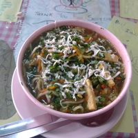 Veg thukpa at Bishnu Trackkers Cafe in Dharamshala