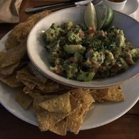 Guacamole and chips  at Quinoa in Las Condes