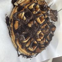 Vegan waffle with vegan „bitter“ (nutella) and oreos  at Bon Bonheur in Rhodes