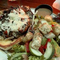 Philly Sando with house salad  at the HOOT in Columbia