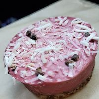 Vegan raspberry bite at The Good Loaf Sourdough Bakery and Cafe in Bendigo