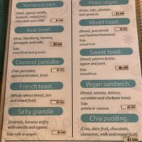 Menu as of Nov 2023  at Lewis's House in Puerto Viejo De Talamanca