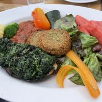 Eggplant and falafel  at Zum Beispiel in Porvoo