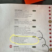 Menu  at Babaluu in Budva