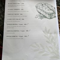 Dessert Menu, Sept. 7, 2024  at Munduk Farm House in Munduk