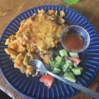 Vegan moussaka was delicious!  at Chalet Yanitza in Bansko