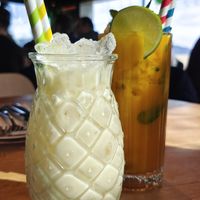 Cocktail de Piña Colada y Mojito de Mango at TXOTS in Empuriabrava