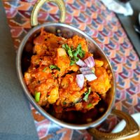 Nepalese spice potatoes at Annapurna Nepalese Restaurant in Folkestone