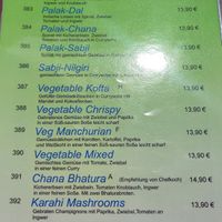 vegan menu at Royal India in Memmingen