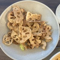 Freshly made lotus root chips   at The Daun in Bandar Seri Begawan
