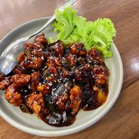 Spicy and sweet vegan chicken at The Daun in Bandar Seri Begawan