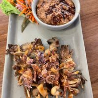 Sattay Maranggi mushrooms in peanut sauce.  Wow  at The Daun in Bandar Seri Begawan