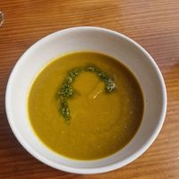 Carrot and leek soup at Sol Cozinha Vegetariana in Portimao