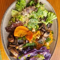 Pumpkin risotto with some veggies at Sol Cozinha Vegetariana in Portimao
