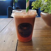 Strawberry kick at MoeJoe's Juicebar in Uppsala