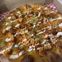 Buffalo vegan chickn pizza   at Slice of Vegas Pizza in Las Vegas