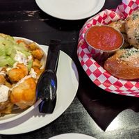 Buffalo cauliflower and garlic knots at Slice of Vegas Pizza in Las Vegas