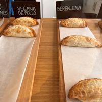 Two of the vegan choices   at Empanadas Pampagonia in Cordoba