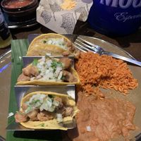 Vegan Tacos with rice and beans!  at Hussong's Cantina - Mandalay Bay Shoppes in Las Vegas