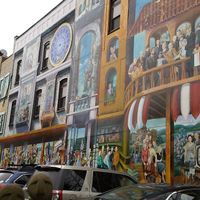 Outdoor mural at Bullfrog Brewery in Williamsport