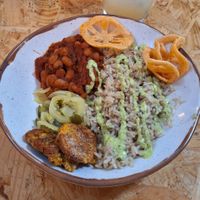 Bandeja bowl (made vegan) at Union Rec in Ann Arbor