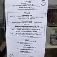 From restaurants Instagram-example of one of their menus. Regularly changes, regularly delicious options every time  at Vegan Pizza Land in Easthampton