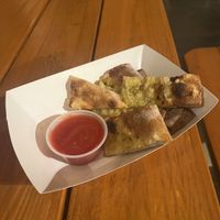 cheezy bites  at Vegan Pizza Land in Easthampton