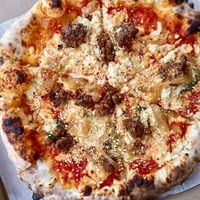 Vegan Meatball Pizza  at Vegan Pizza Land in Easthampton