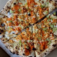 Buffalo Cauliflower Pizza  at Vegan Pizza Land in Easthampton