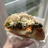 Sandwich from VPL coffee counter   at Vegan Pizza Land in Easthampton