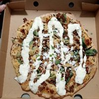 Vegan lamb pizza at Crust Gourmet Pizza Bar in Port Macquarie