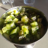 Kiwi and mint over coconut cream at Maslow in Paris