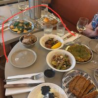 Squeezed in a corner- the line shows our takeover of the next table (thankfully unoccupied )  at Maslow in Paris