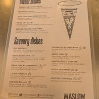 Maslow menu at Maslow in Paris