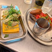 socca artichaut and pan con tomate at Maslow in Paris