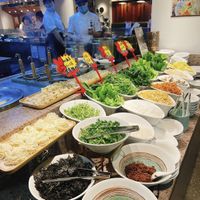 Hotpot veggies, tofu, noodles   at Green Eats in Hangzhou