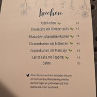 Current cake menue at Café Harold in Schopfheim