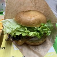 Fish burger  at Plant Bun in Turin