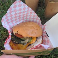 Smile burger at Plant Bun in Turin