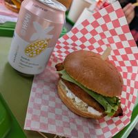 Chicken burger at Plant Bun in Turin