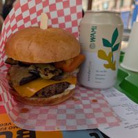 Smile burger (roasted mix vegetable) at Plant Bun in Turin