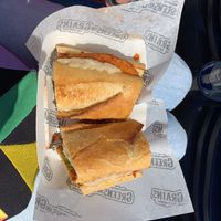 Chicken parm sammy at the Phils what a great day!! at Greens And Grains in Philadelphia