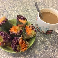 Signature rice paper rolls at Veggie Mama in Kowloon