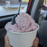 Strawberry. This is ONE scoop. at The Local in La Grande