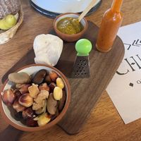 beans and corn snack for the table with Sal de maras   at Chuncho in Ollantaytambo