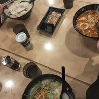 Soy ramen is below and spicy miso is to the right. at Sanmi - 三味 in Fukuoka