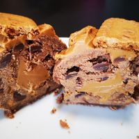 A big blob of Biscoff inside the Biscoff Cookie at Baked & Loaded in Fremantle