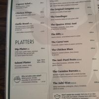 Menu at Stag Inn in Dolgellau